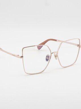 Max Mara MM5073-H-B 033 Eyeglasses Gold 60mm Butterfly Frame, Blue Light Block